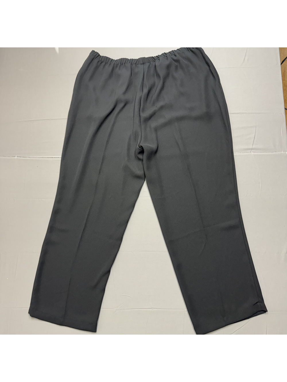 Silhouettes Womens Vintage Elastic Waist Pants Size 20 Black Crepe Pull On